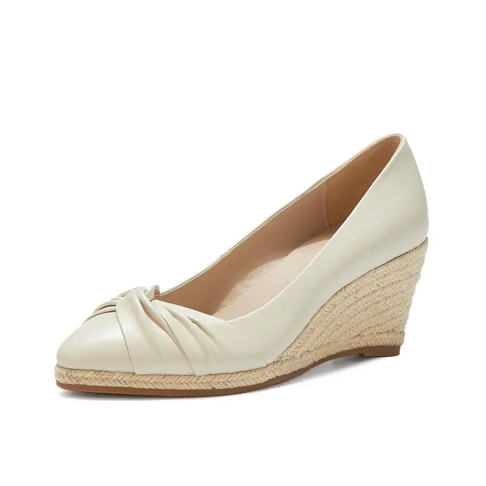 Туфли Vichelo женские из натуральной кожи заостренный носок на танкетке высокий