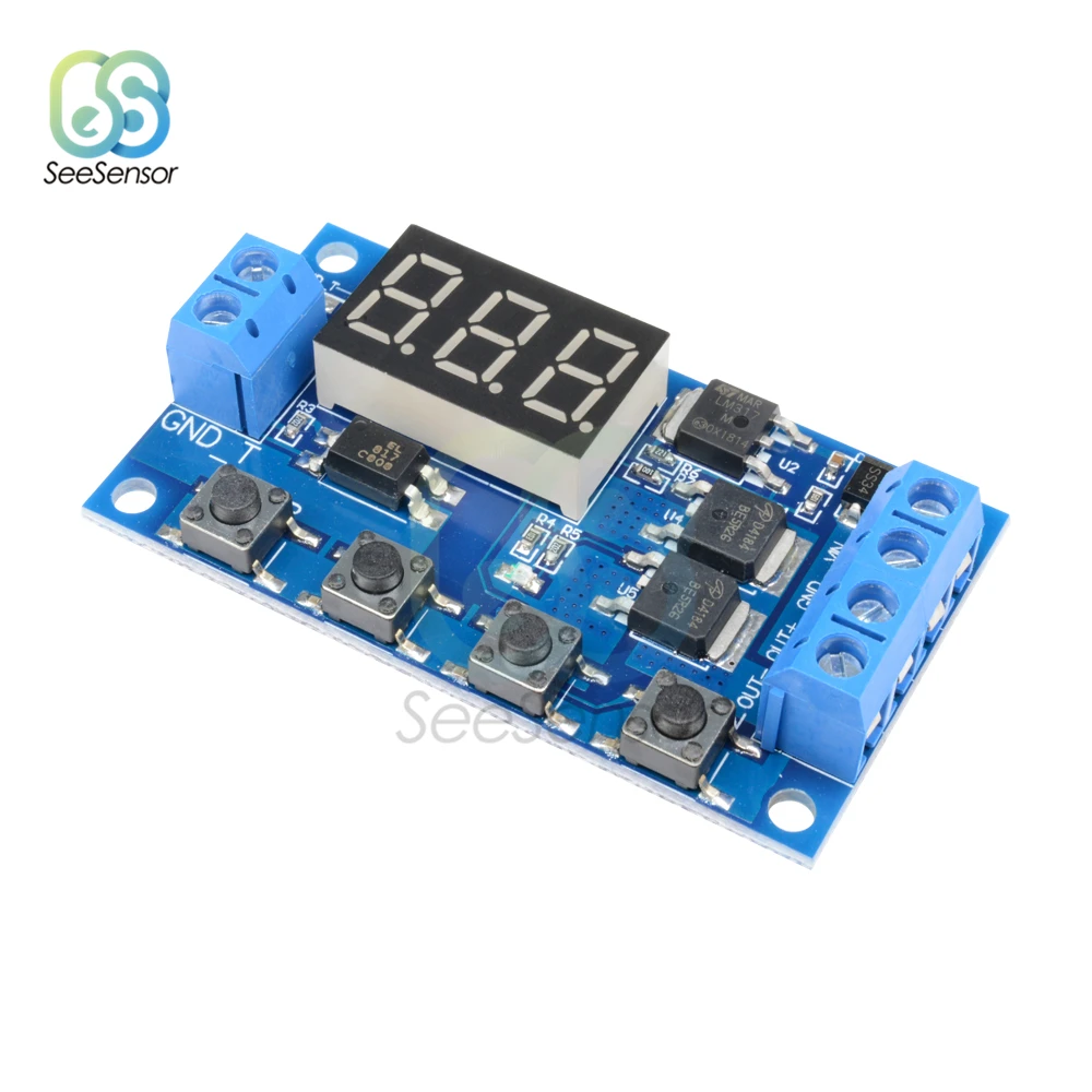 DDC-432 DC 12V 24V двойной МОП-светодиодный цифровой регулятор задержки Реле времени задержки цикл запуска переключатель модуль управления синхронизации