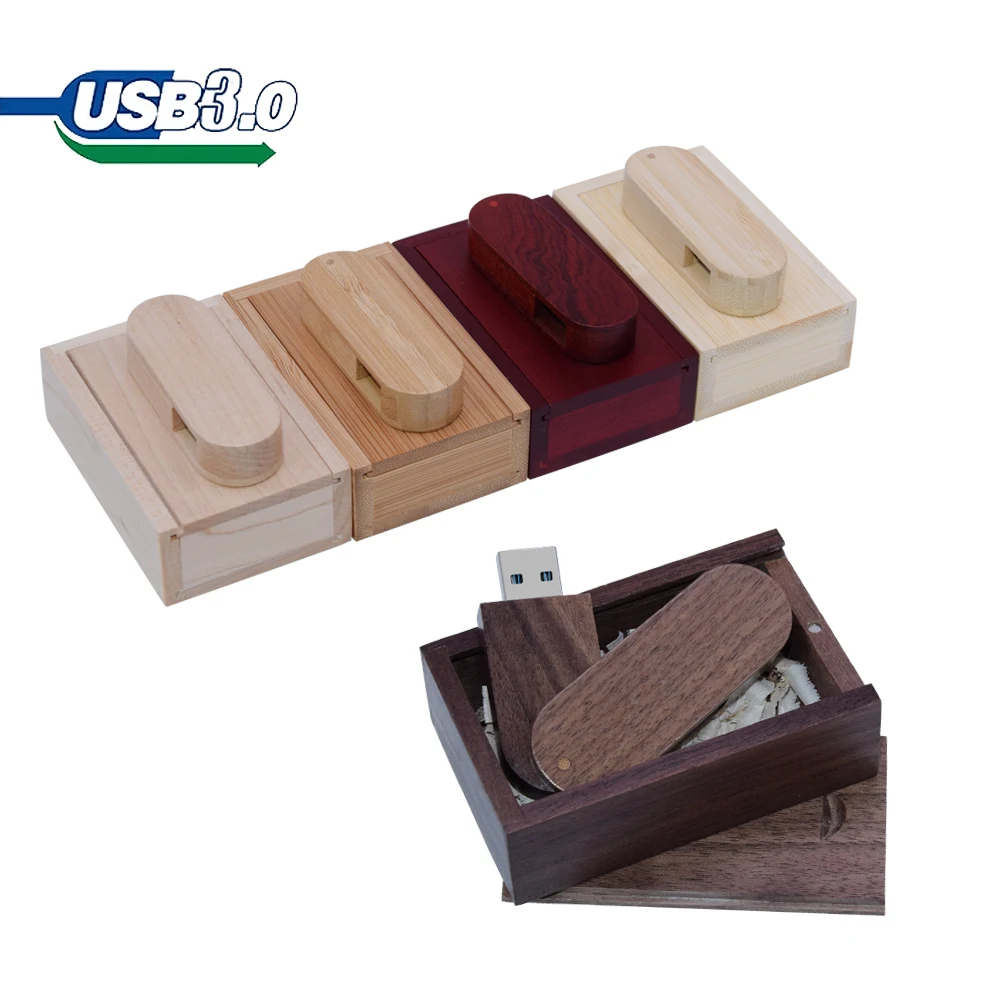 

Waterproof wooden USB 3.0 with box Flash Drive 16gb 32gb 64gb 128gb flash disk Pendrive usb memory stick usb Flash U disk Stick