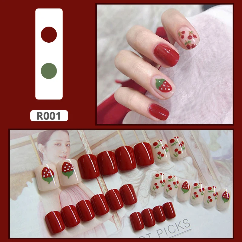 Красочные накладные ногти 24 шт./компл. наклейки для ногтей полное покрытие дизайн