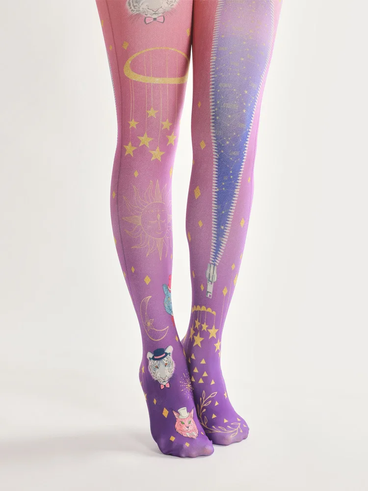 Open Crotch Top Fashion Medias De Mujer Fishnet Women's Pantyhose Print 2020 New Fantasy Starry Sky Velvet Personality 140d