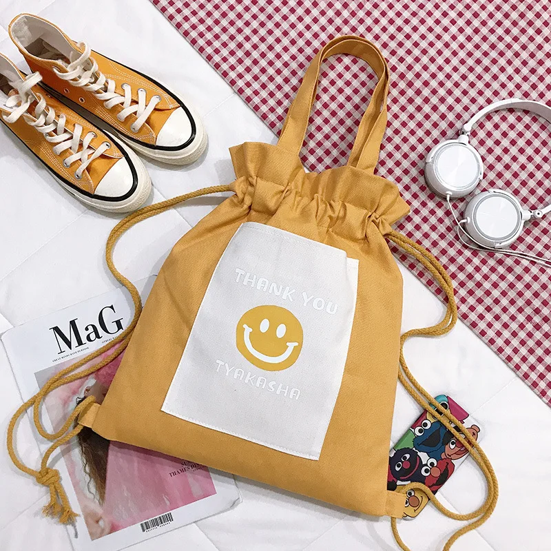 

New Cartoon Pattern Drawstring Pocket Backpack Portable Backpack Student Multifunctional Large Capacity Tutoring Bag Rucksack