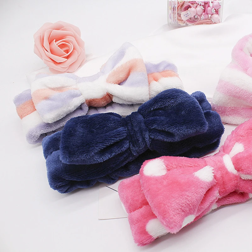 

New Fashion Colorful Headband For Women Soft Cloth Comfortable Hairband For Girls Big Bow Cute Wash Face Hair Band For Children