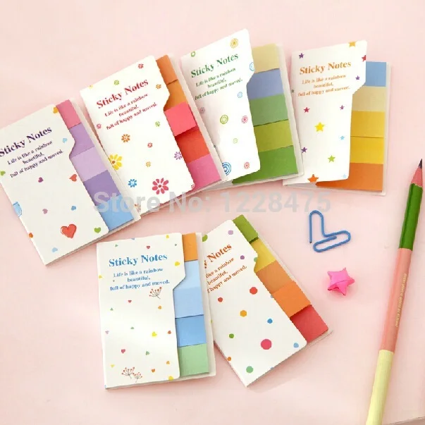 

4pcs/lot trendy Gradient color index sticky note bookmark multi-purpose stationery