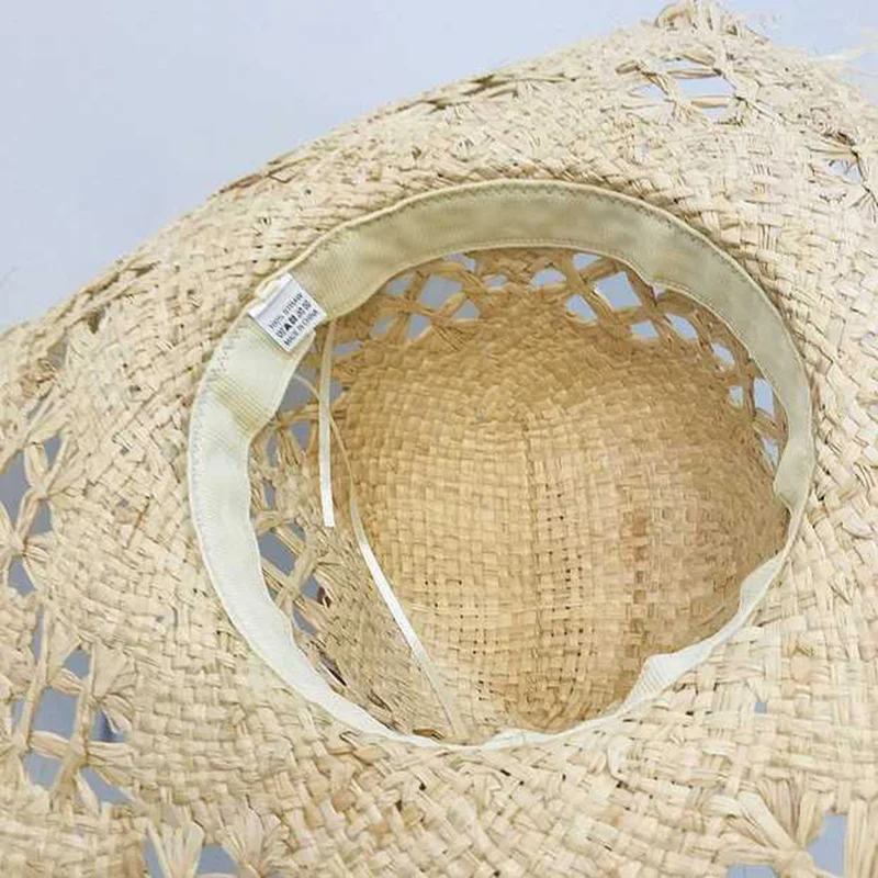 

New Fashion Ladies Summer Wide Brim Raffia Straw Hats Floppy Sun Hat for Women Big Brim Panama Lady Beach Hats Cap Chapeau Femme