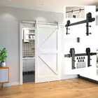 200 см деревенский черный классический оборудование для раздвижной двери сарая амбар деревянная дверь раздвижная направляющая комплект роликовая Направляющая для одной двери оптовая продажа HWC