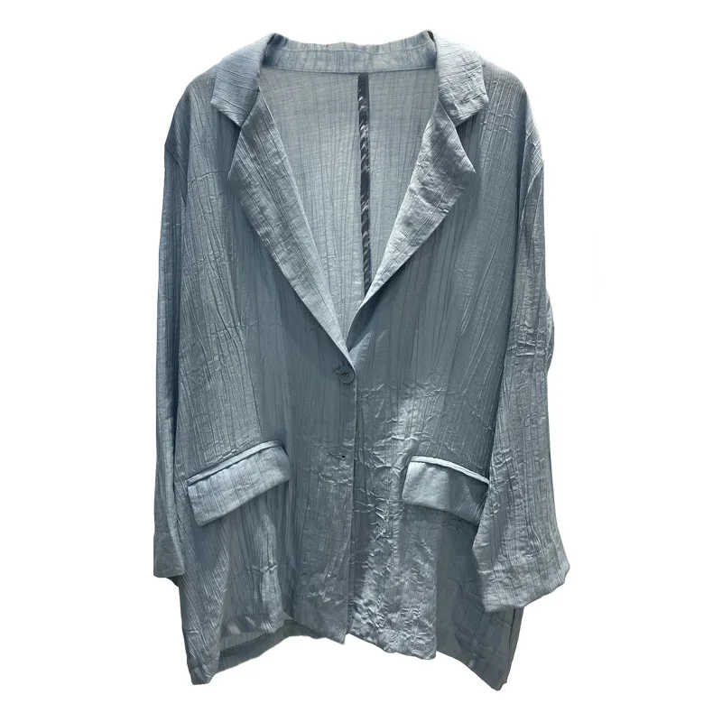 

Summer women's white suit coat 2021 fashion leisure women's Short Sleeve office Jacket seven sleeve Button coat