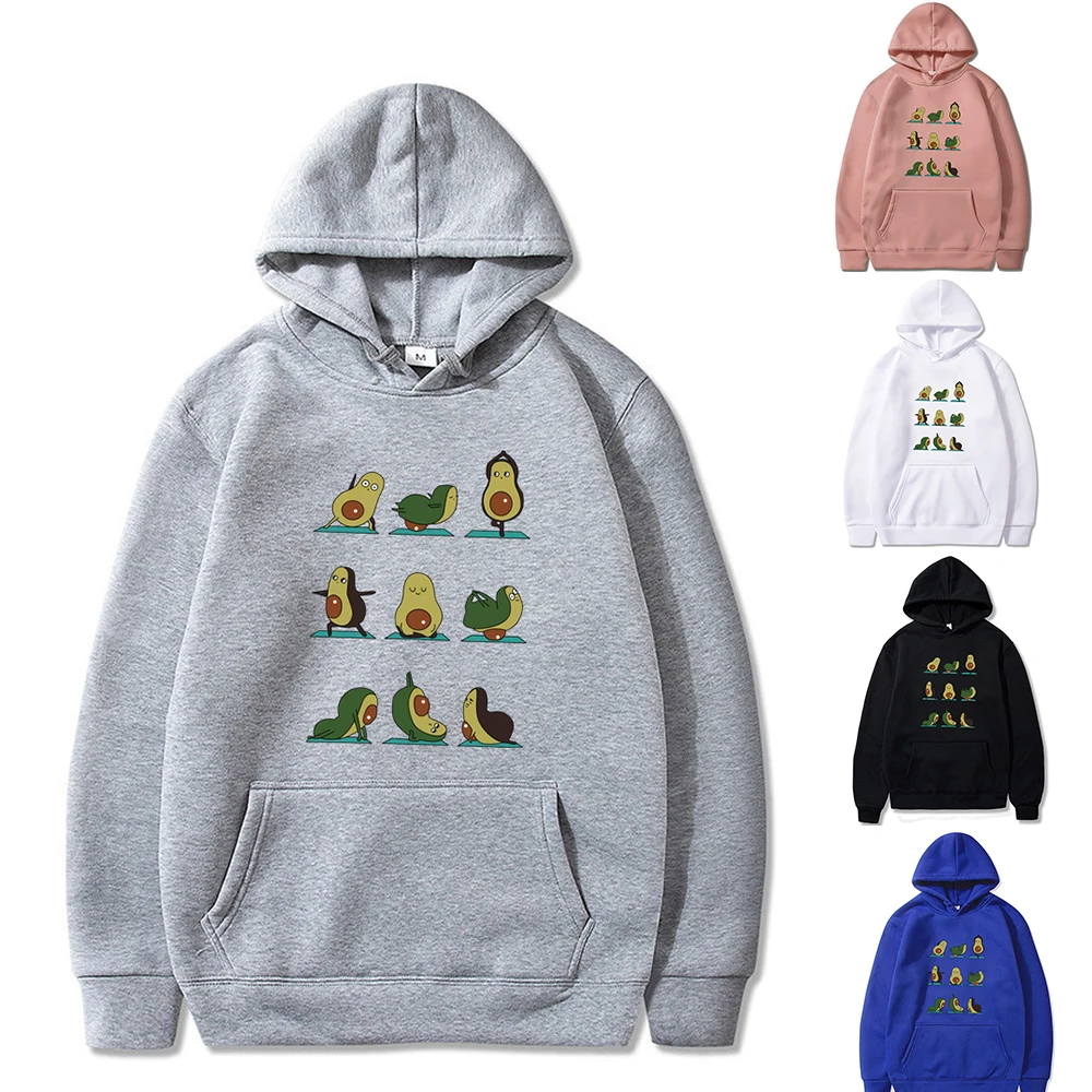 

Harajuku Fashion Cartoon Graphic Hoodies Sweatshirt Men and Women Kawaii Avocado Print Pullovers Fashion Streetwear Clothes Tops