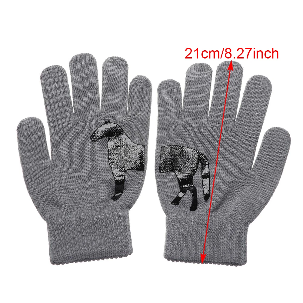 

2020 NEW winter warm cold Knitted gloves thick cartoon cat print knitted full finger gloves men and women Christmas gloves