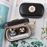 cute cartoon rabbit contact lens case for women storage box eye lens container holder set eye contacts case eyewear accessories