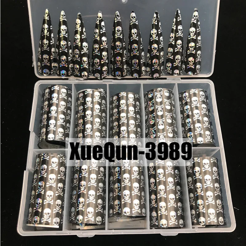 

XueQun 4*100cm Skull Designer Nail Foil