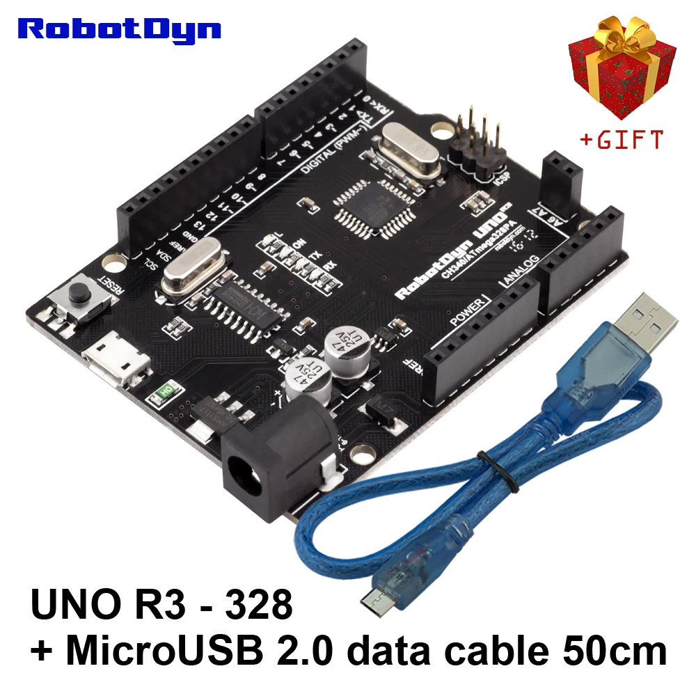 Новый Дата кабель 2016 UNO R3 ATmega328P + USB 2 0 (50 см). Совместимость с Arduino Rev 3.+ A6 A7 pins MicroUSB.|uno