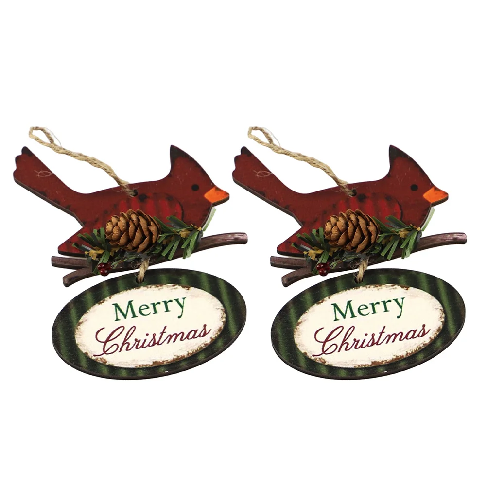 

2Pcs Festival Party Bird Ornament Xmas Home Wall Adornment Chic Door Pendant