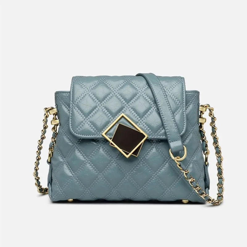 

Lingge Chain Bag Female 2021 New Trend Fashion leather shoulder bag high quality all-match simple messenger bag summer hot style