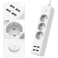 eu power strip socket 2500w with 4 usb charging ports outlet 5v 2 3a home plug y5gd