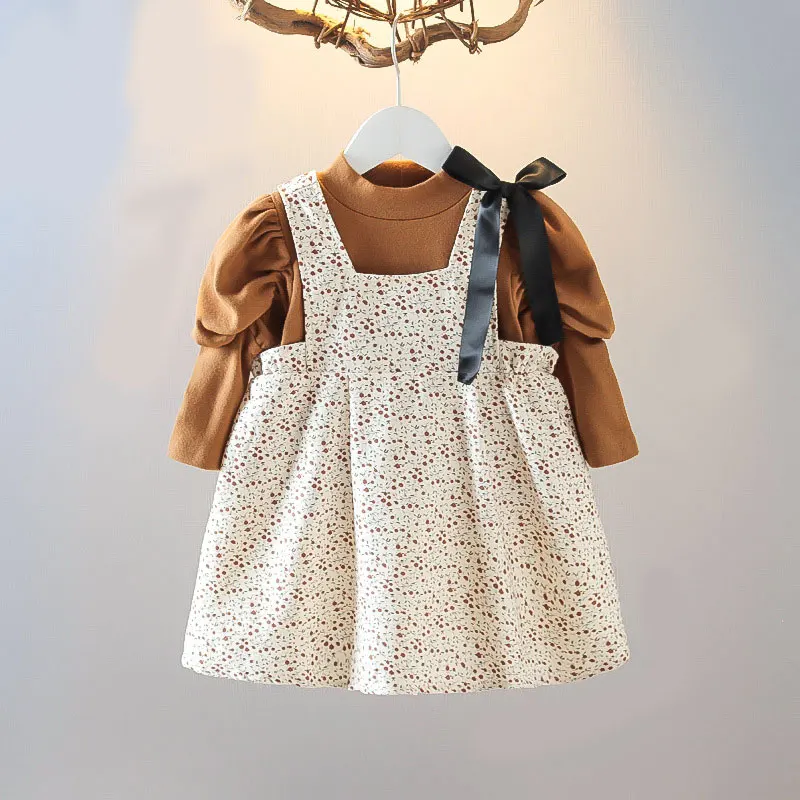 

2pc/Sets Baby Girl Clothes Dresses Toddlers Floral Bow Princess Dress Newborn Birthday Dress 2022 Spring Mesh Kids Party Outfit