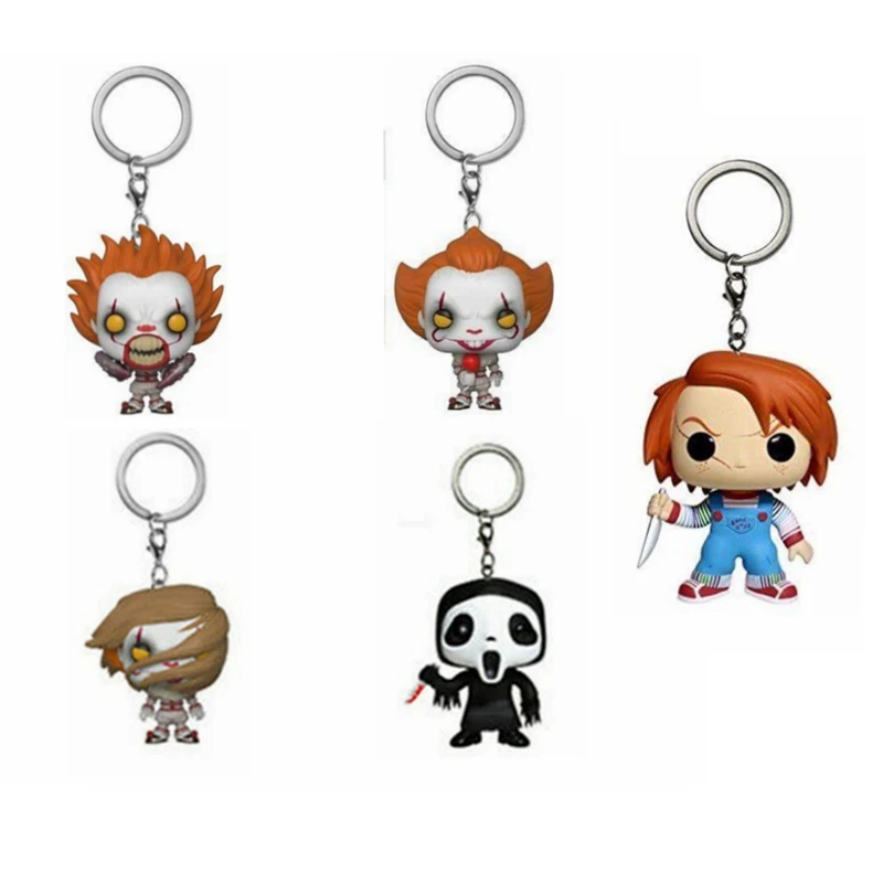 Новинка IT Pennywise крик призрак лицо Чаки Карманный Брелок экшн фигурки