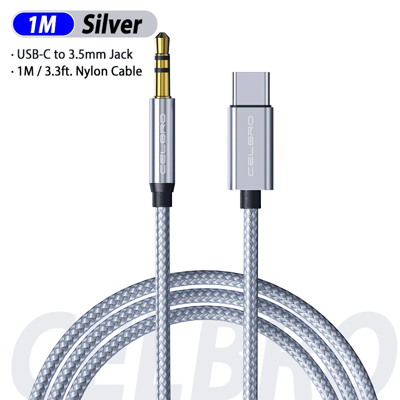 Silver Обновление Usb type C до 3,5 мм Aux аудио кабель Usb C до 3,5 Jack адаптер для Xiaomi mi 9 Se mi 9 Oneplus 7 Pro 7t huawei Mate30 Lite - Цвет: Silver