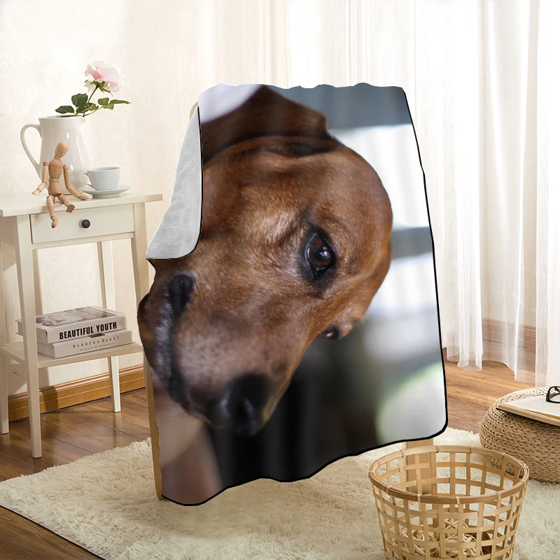cute dachshund dog pet throw blanket personalized blankets on for the sofabedcar portable 3d blanket for kid home textiles free global shipping