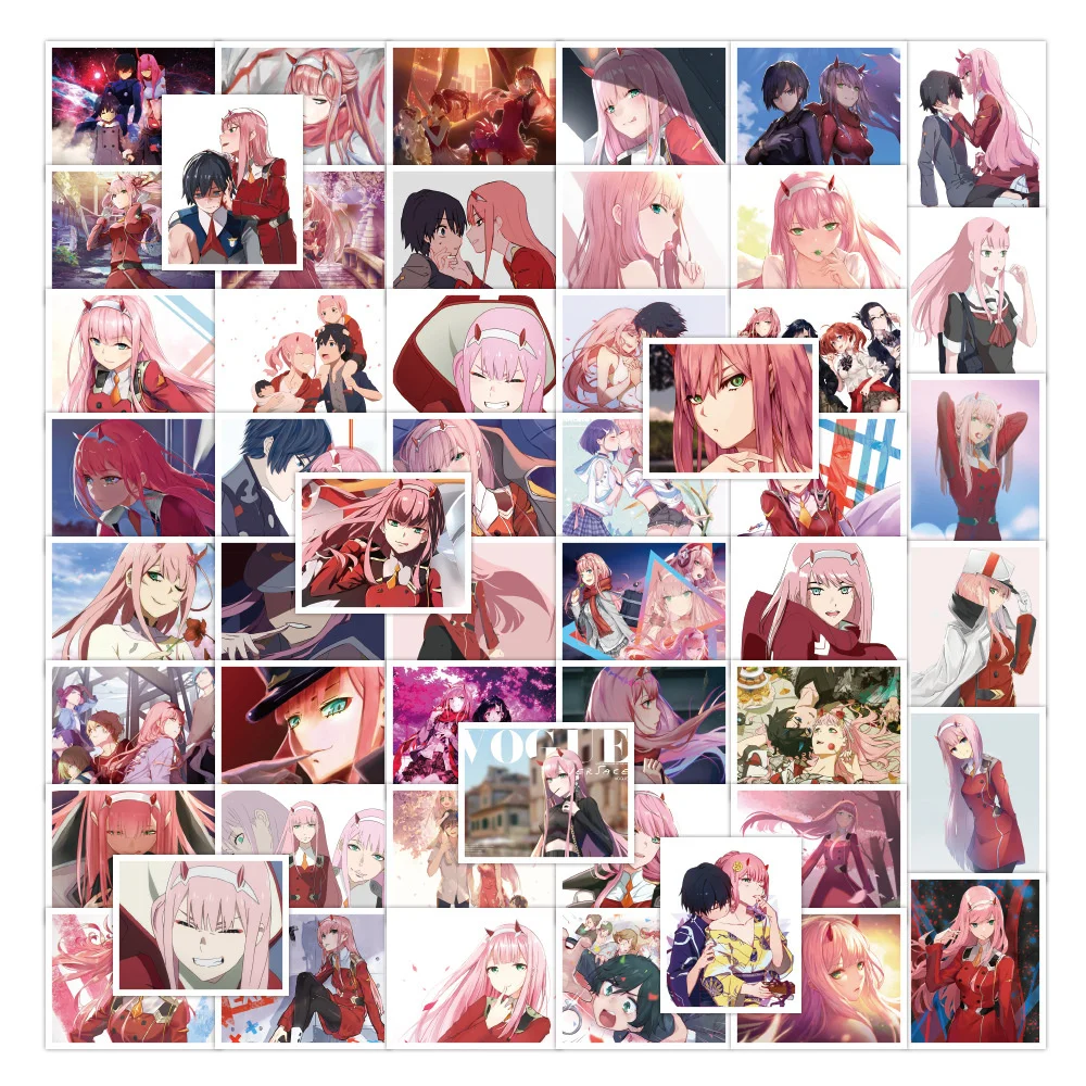 

10/30/50PCS FranXX Ins Anime Graffiti Sticker Waterproof Trolley Case Sticker Notebook Sticker Car Sticker Wholesale