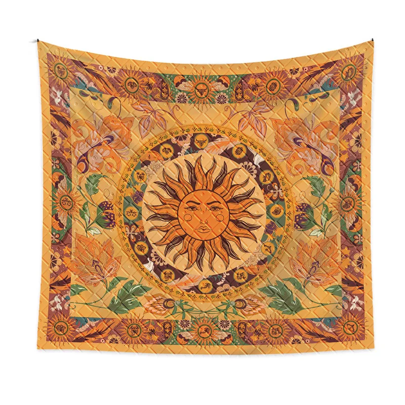 

150x200cm Bohemian Macrame Wall Blanket Psychedelic Night Moon Tapestry \Wall Carpet India Style Tapestry For Home Decoration