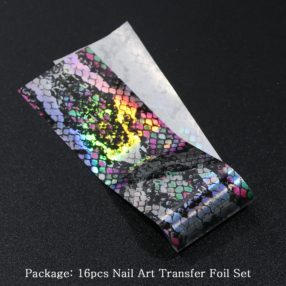 

New 16-Color Bagged Snakeskin Starry Paper Female Occident Fashion nail art gel nail polish