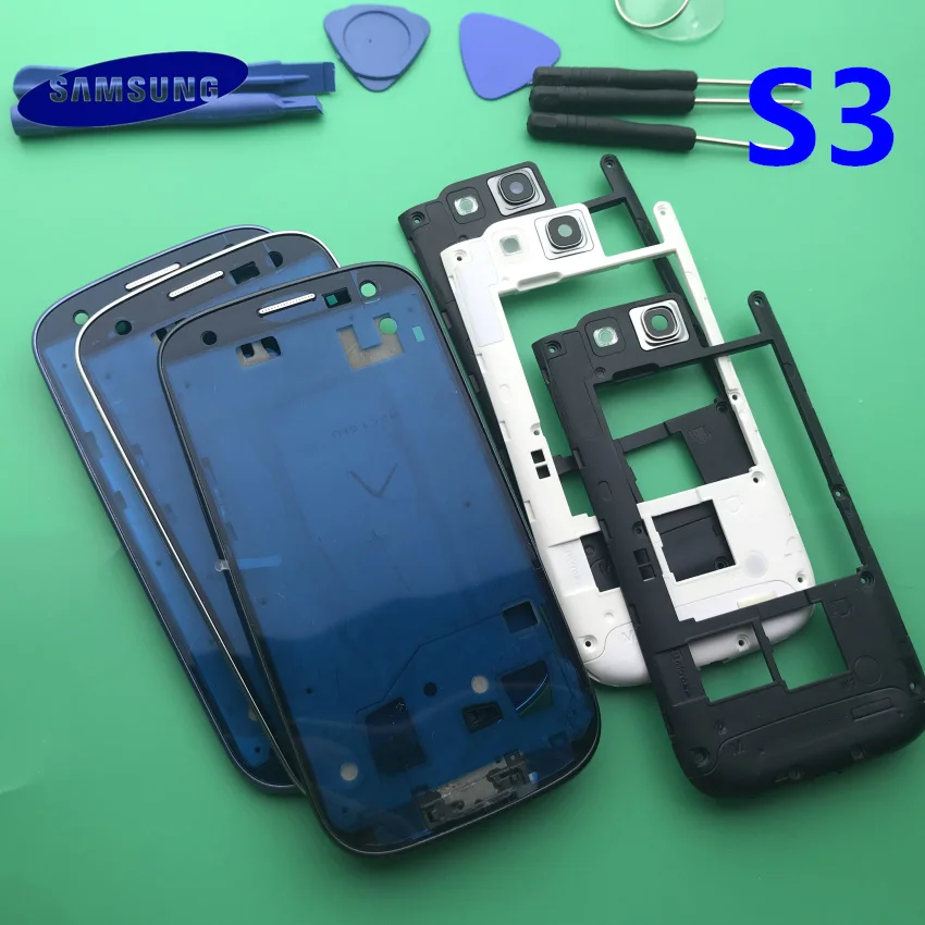 Запасные части для samsung galaxy s3 i9300 i9305 9300i корпус полный набор крышка автомобильный чехол Чехол siii Аксессуары+ экран стекло объектив
