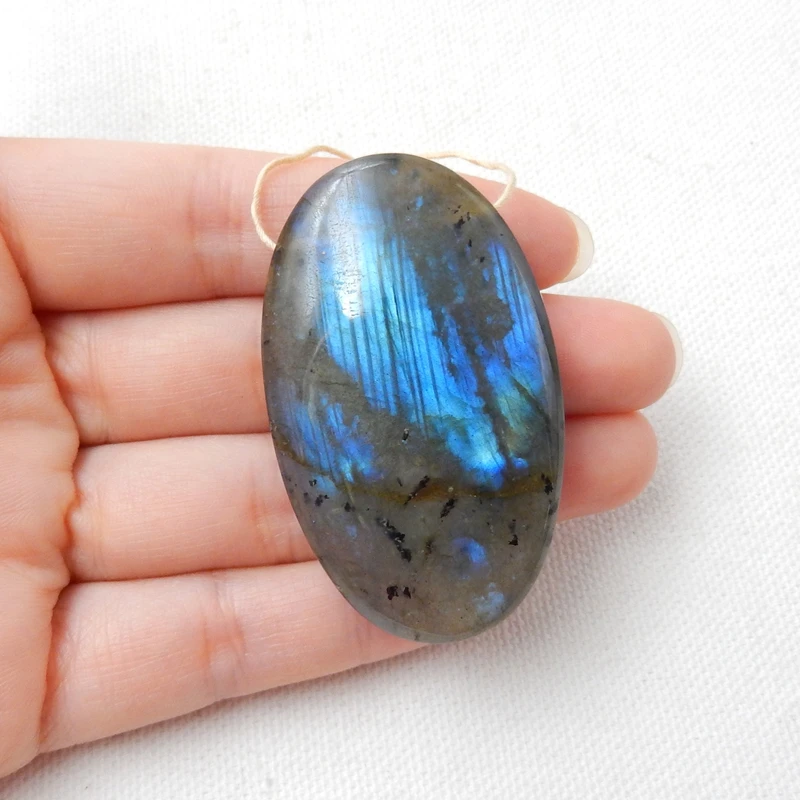 Распродажа 1 шт. Овальный Кулон из натурального камня лабрадорита 53x32x12 мм 32 3 г