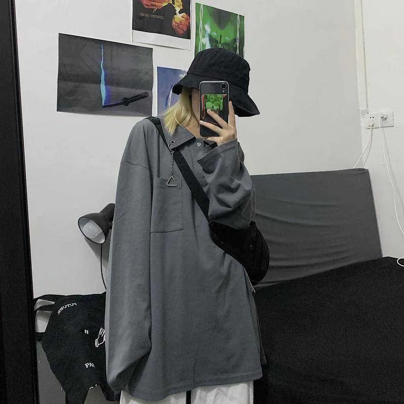 Футболка женская готическая с длинным рукавом одежда в стиле Харадзюку высокая