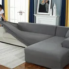 Бархатный плюшевый L-образный чехол для дивана, эластичное покрытие для мебели в гостиной, эластичное покрытие для кушетки