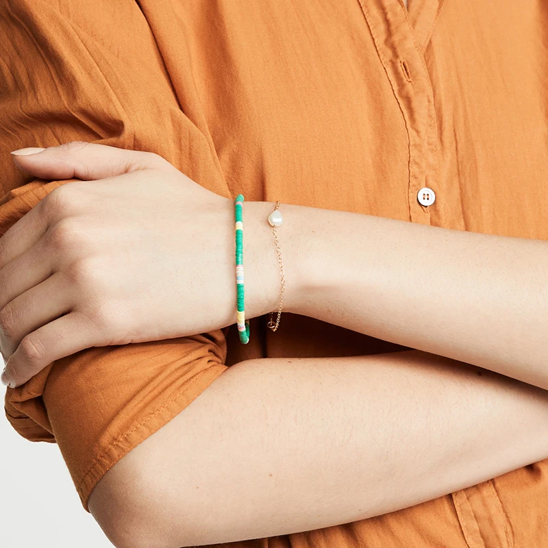 Aliexpress collier vsco girl heishi бусы колье Женские Ювелирные изделия Белый Черный Синий