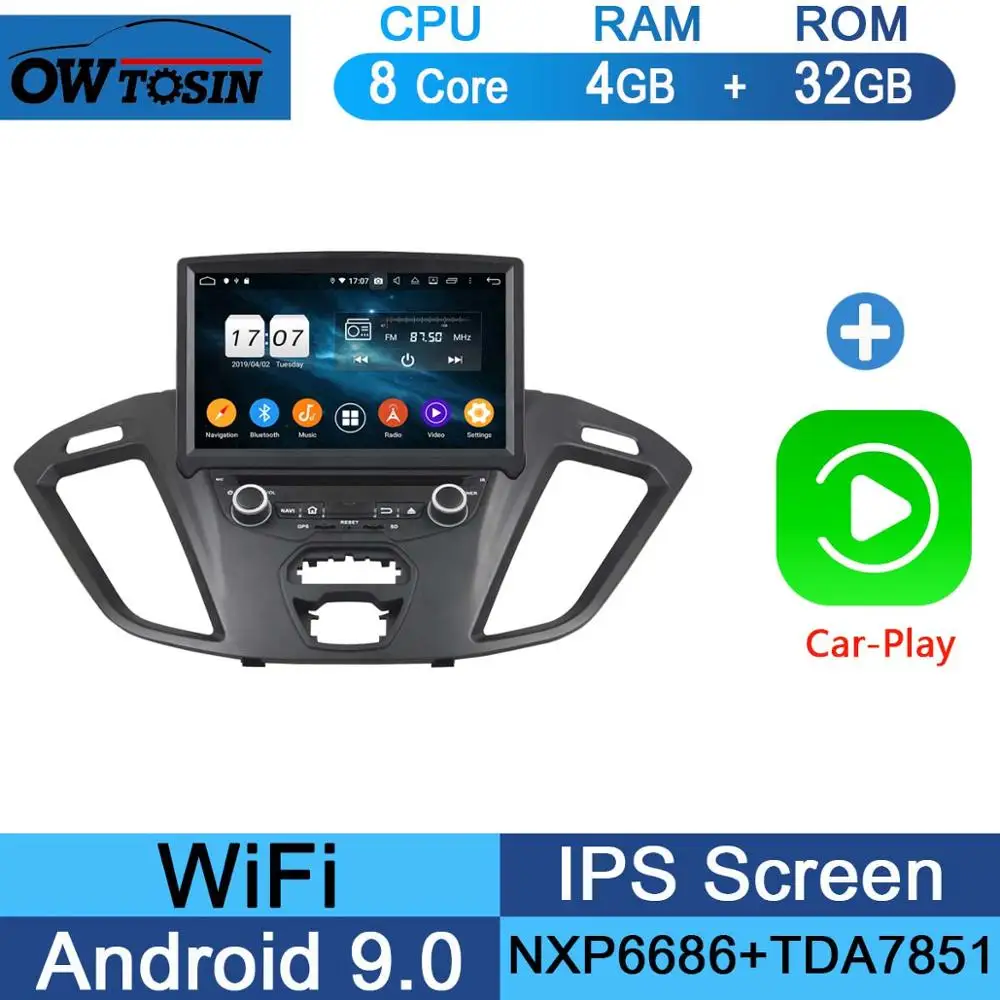 32G CarPlay Android " ips 1920*1080 8 ядерный 4G+ 64G Android 9,0 автомобильный dvd-плеер для Ford Transit Custom 2013 DSP радио gps - Цвет: 32G CarPlay Android