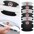 4 шт дверь логотипа автомобиля ручка Защитная пленка машинка, в полоску, Стикеры для Fiat Panda Bravo Punto Linea Croma 500 595 авто аксессуары