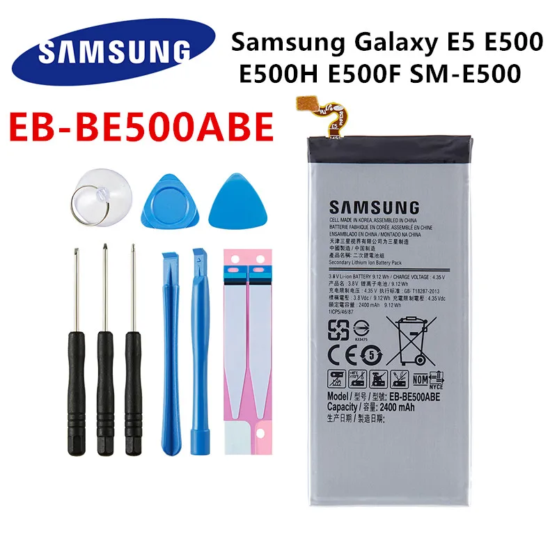 

SAMSUNG Orginal EB-BE500ABE Replacement 2400mAh Battery For Samsung Galaxy E5 E500 E500H E500F SM-E500 phone Batteries+Tools