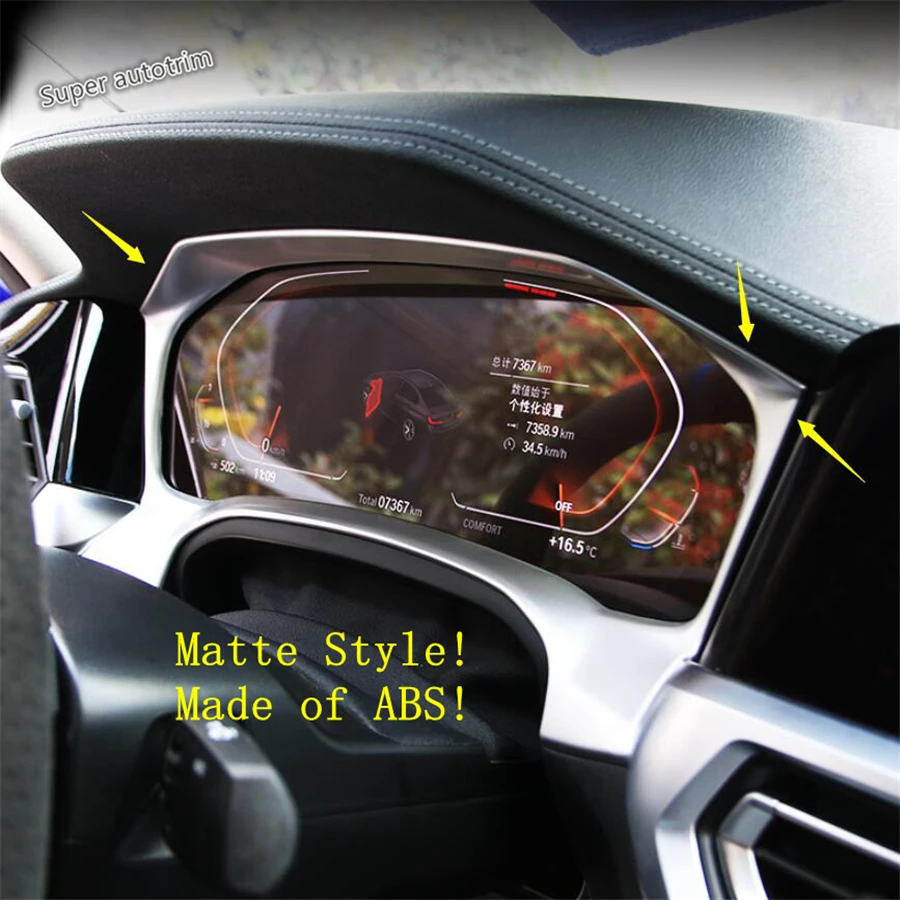 

Lapetus Dash Frame Cover Instrument Gauge Panel Chrome Molding Trim Center Console Interior Fit For BMW 3 Series G20 2019 - 2021