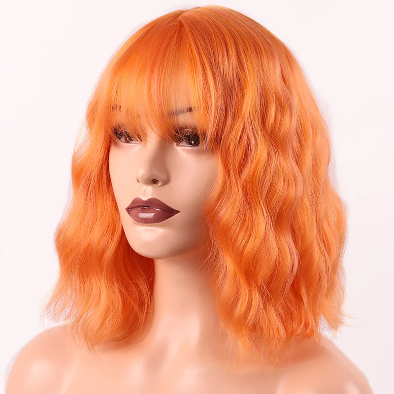 MERISI волосы синтетические волосы Коричневый 9 цветов короткие волны воды парики для черный для женщин фиолетовый парики с челкой HeatHeat Resistan