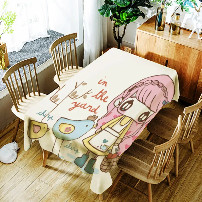 Art Paintings Tablecloth Waterproof Oilcloth Rectangular Decorative Table Cover Washable Tapetes Home Cloths Oilproof | Дом и сад