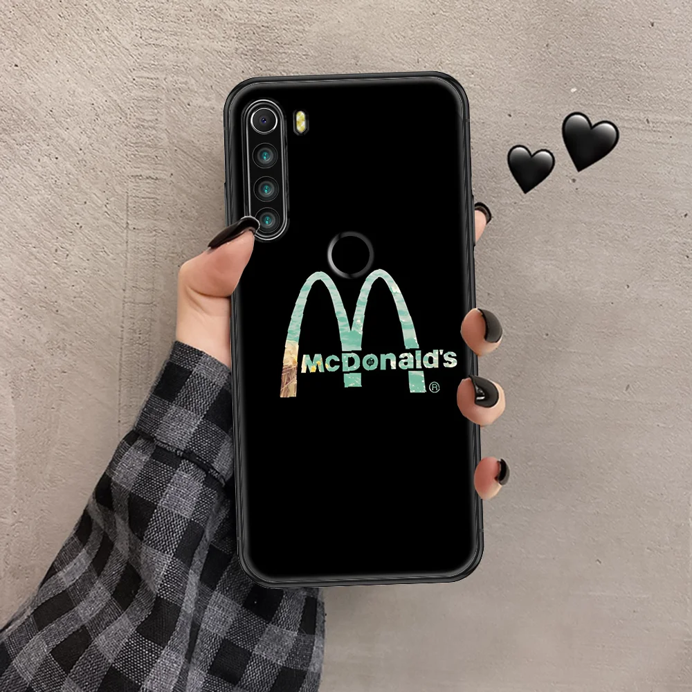 

fashion mcdonalds Phone case For Xiaomi Redmi Note 7 7A 8 8T 9 9A 9S 10 K30 Pro Ultra black pretty bumper silicone funda trend