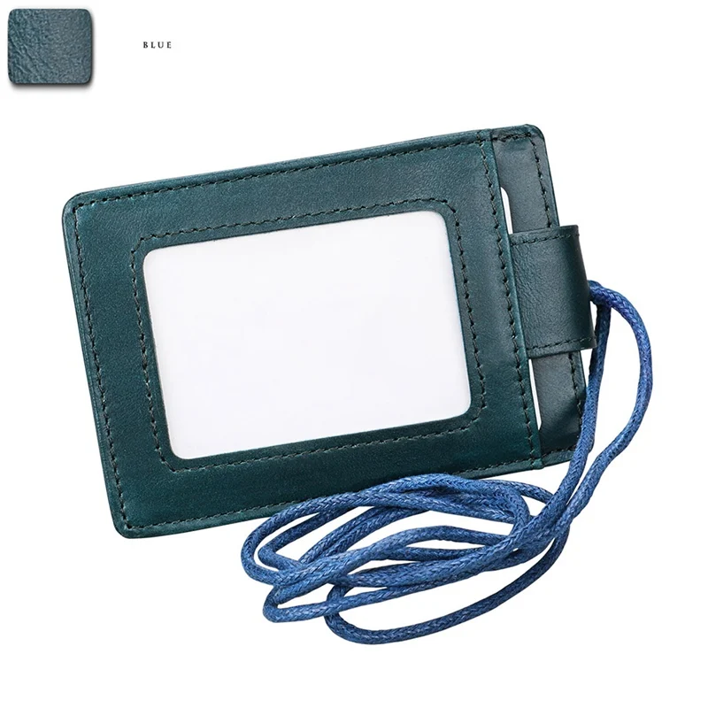 PU кожаный Id карты бейдж держатель с шнурком с защитой от RFID, для карт Крышка для грудной бейджик хантаг пропуск студенческий держатель для карт