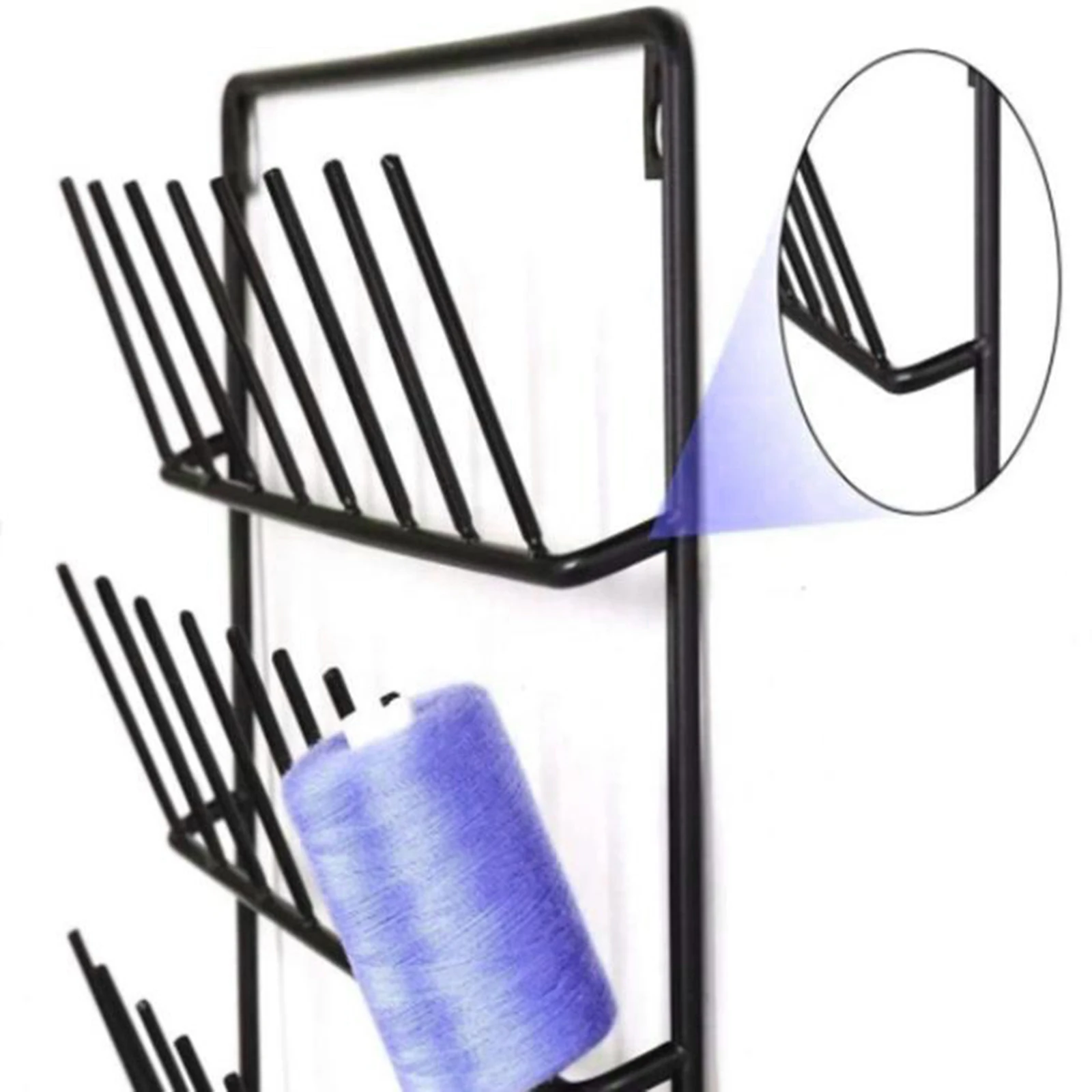 32-Spool Sewing Thread Rack, Wall-Mounted Sewing Thead Holder, Iron Organizer Shelf for Mini Sewing Quilting Jewelry Embroidery