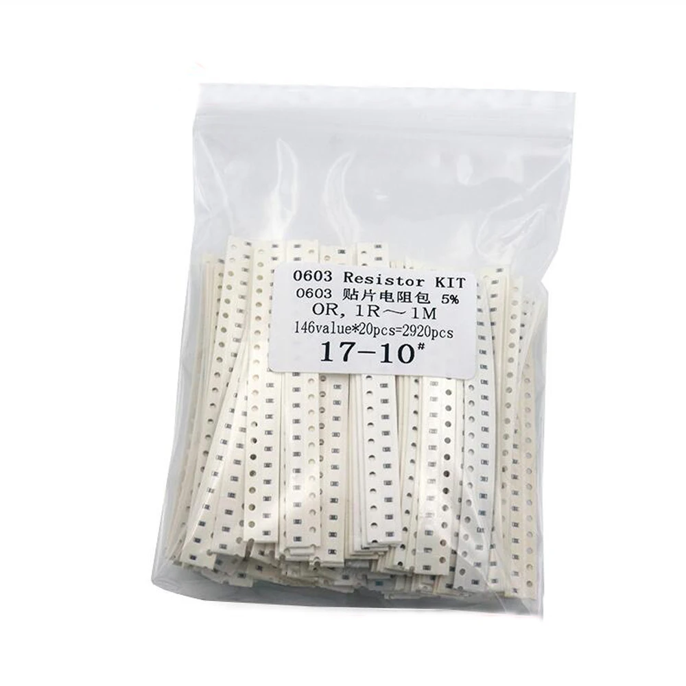 0603 SMD Resistor Samples kit 0R，1R~1M 146ValuesX20pcs=2920pcs | Электронные компоненты и принадлежности