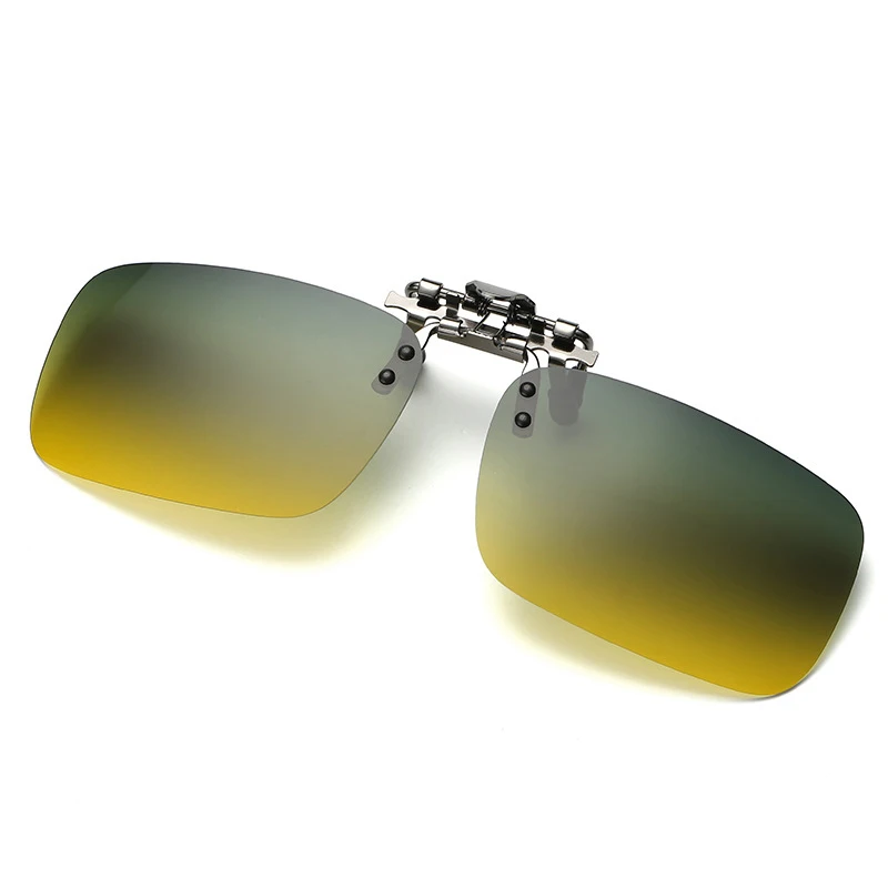 Поляризованные мужские женский зажим на солнцезащитные очки 180 ° кожаный чехол