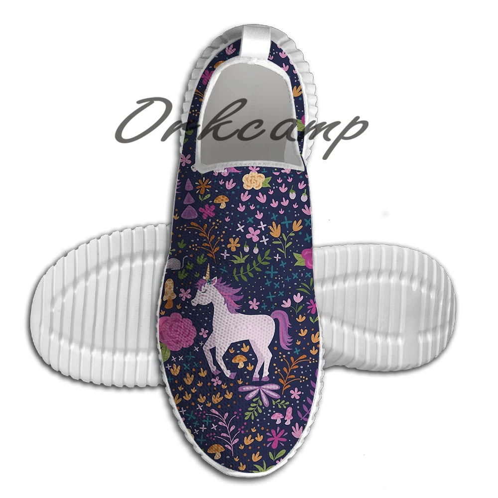 

Sport Running Shoes Unicorns in the Flower Garden Light Weight Walking Shoes Breathable Mesh Yoga Shoes