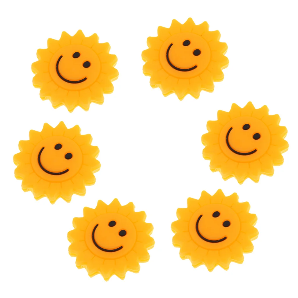 

6 Pieces Smiling Tennis Racquet Vibration Dampener Shock Absorbers Set