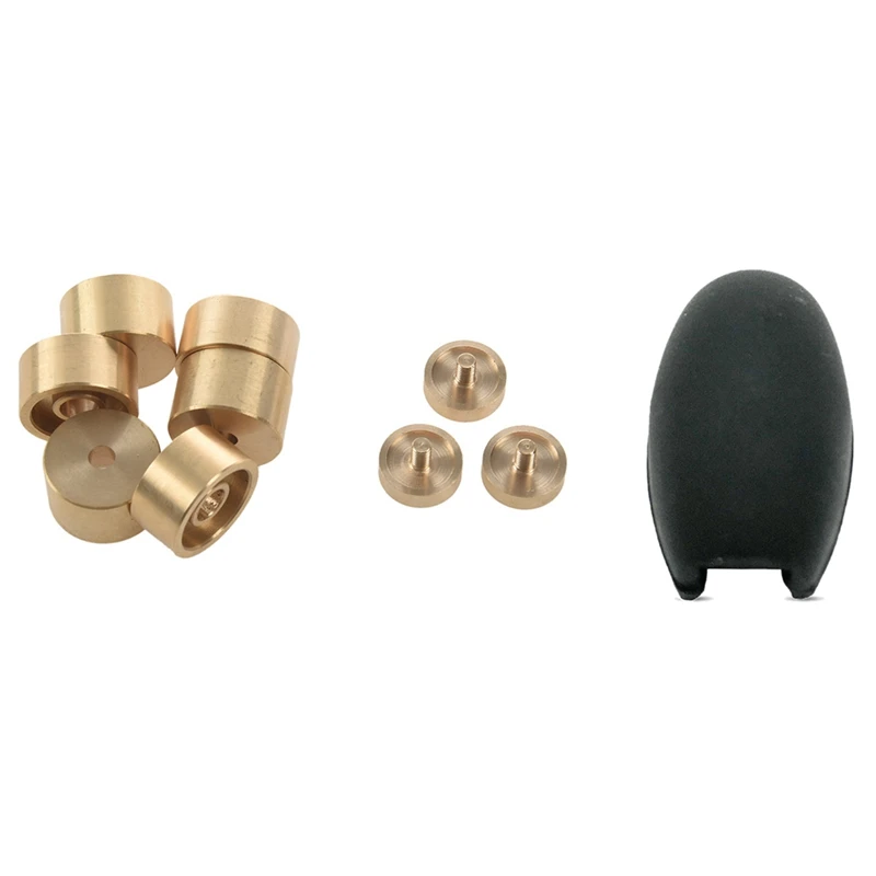 

1 Set Trumpet Valve Finger Buttons Trumpet Parts Accessories Golden & 1 Set Saxophone Side Key Pad Palm Key Pad