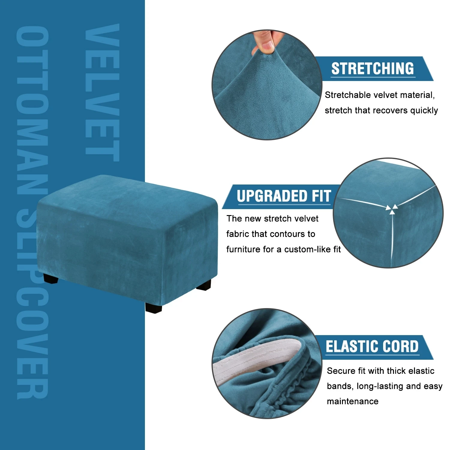 Эластичный плюшевый Чехол-Пуфик для ног растягивающийся чехол дивана защитный