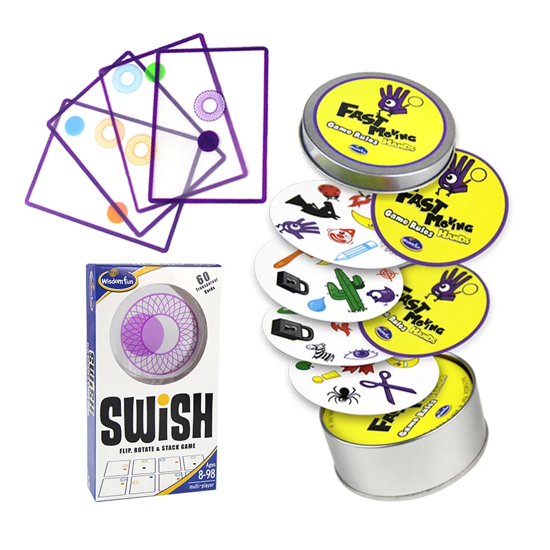 Spot Logic game Swish Веселая прозрачная обучающая карточная игра для детей игральные