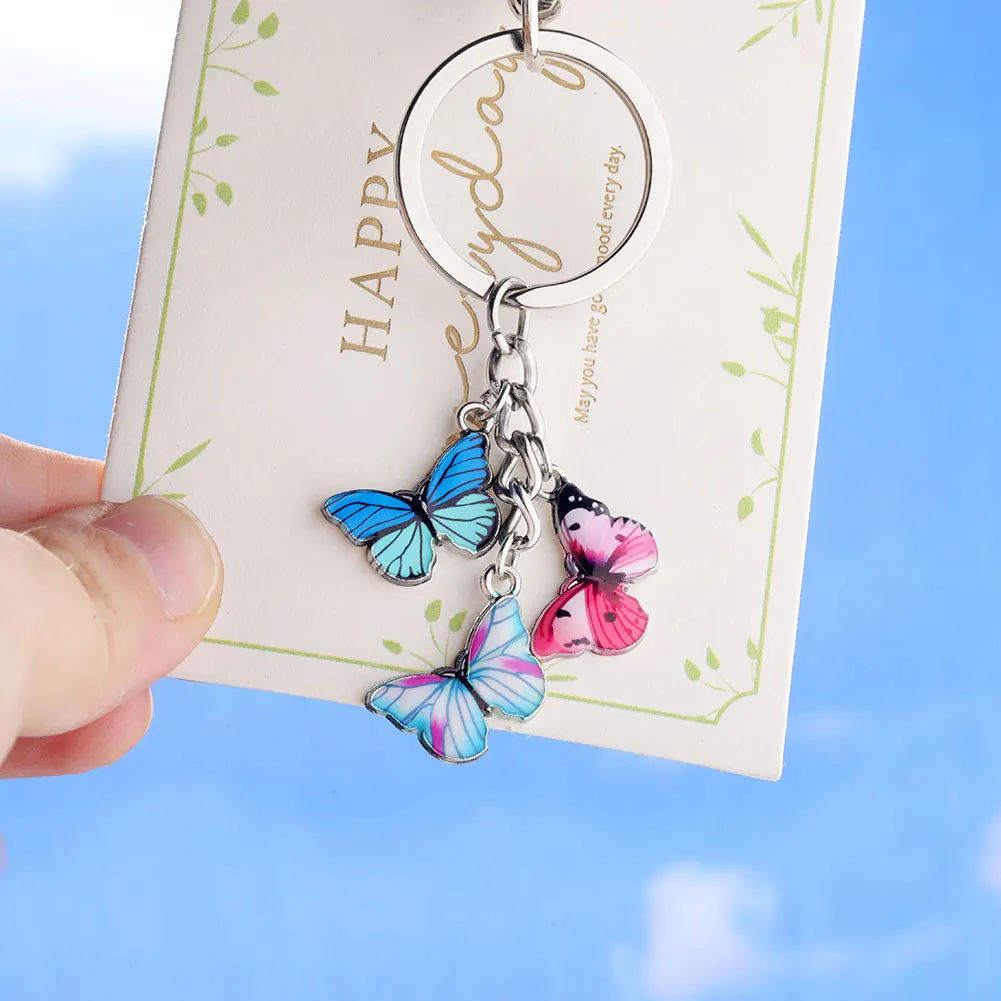 New Colorful Enamel Butterfly Keychain Insects Car Key Ring Women Bag Accessories Jewelry Gifts K4534 | Украшения и аксессуары