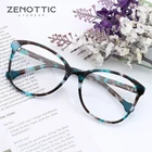ZENOTTIC модные ацетатные Женские оправы для очков кошачий глаз с пружинными петлями женские оверсайз оправа для очков для коррекции миопии