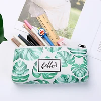1pcslotsmall fresh leaves large capacity pencil case school supplies stationery zipper bag children gift stationery